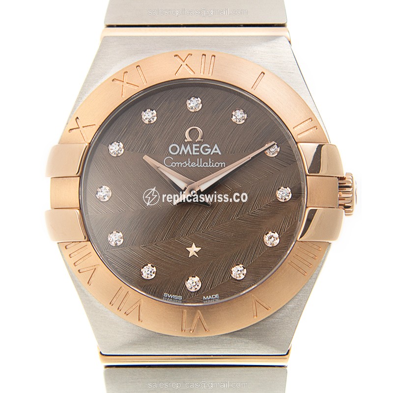 Omega Constellation 123.20.27.60.63.003 | Brown Dial, 18kt Steel & Gold Strap Watch
