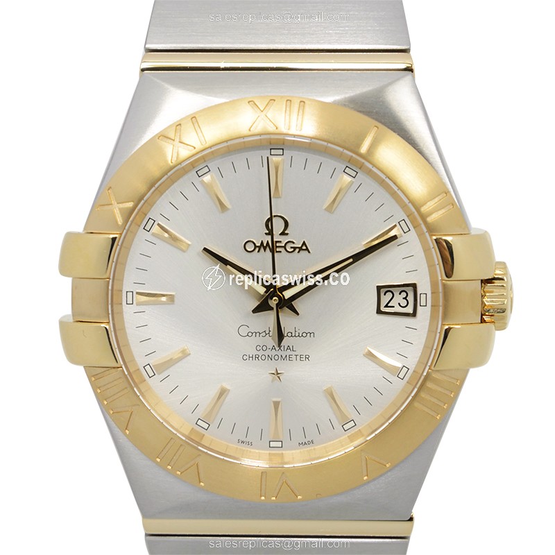 Omega Constellation 123.20.35.20.02.002 – Silver Dial, Automatic Movement in 18kt Gold & Steel Case