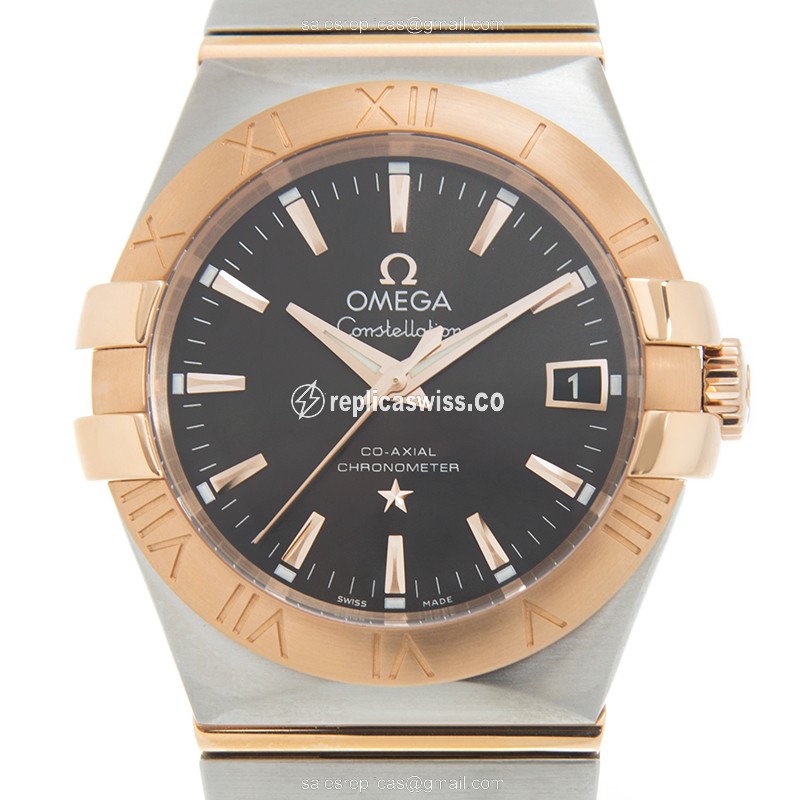 Omega Constellation 123.20.35.20.06.002 Replica | Automatic Movement | 18kt Steel Case & Gold Strap