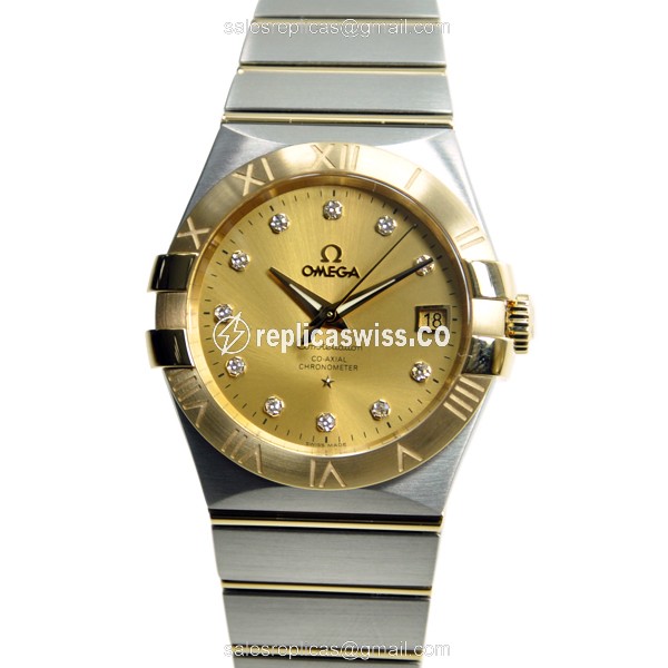 Omega Constellation 123.20.35.20.58.001 | Automatic Self-Winding | 18kt Gold Case, Silver Band Watch