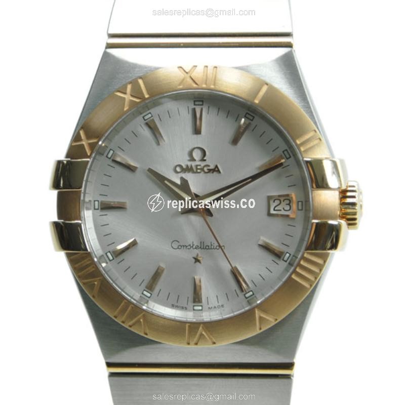 Omega Constellation 123.20.35.60.02.001 Replica in 18kt Steel & Silver Dial, Automatic Movement