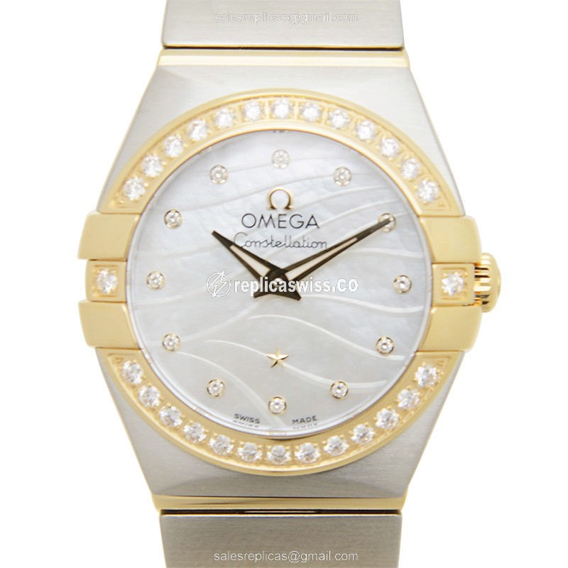 Omega Constellation 123.25.24.60.55.011 Replica | White Dial, 18kt Steel Case & Band Watch