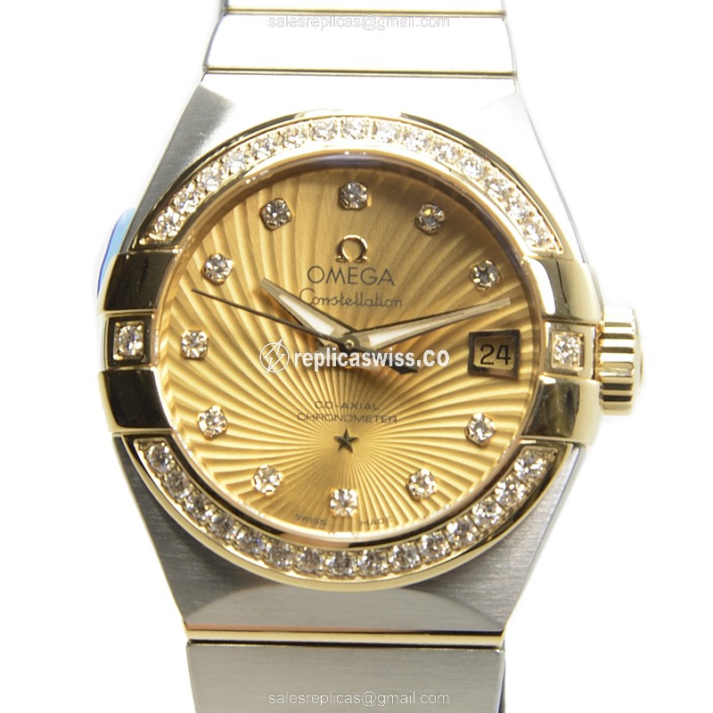 Omega Constellation 123.25.27.20.58.001 | Automatic Movement, 18kt Gold Case, Silver Strap Watch