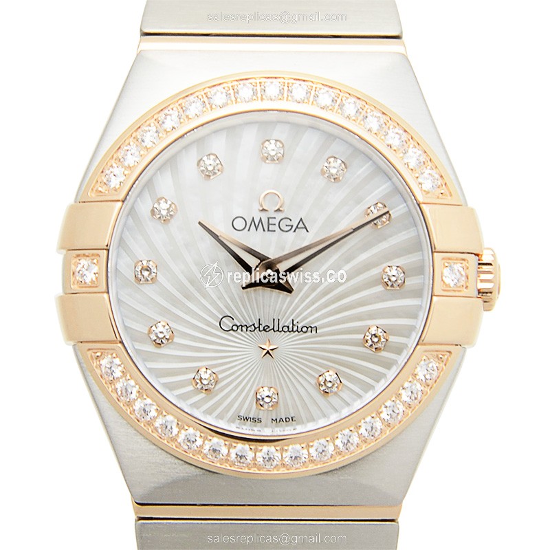 Omega Constellation 123.25.27.60.55.002 Replica | Silver Dial, 18kt Steel Strap Watch