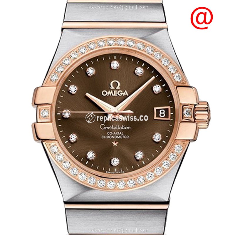 Omega Constellation 123.25.35.20.63.001 Replica | Automatic Movement, 18kt Gold & Steel Case Watch