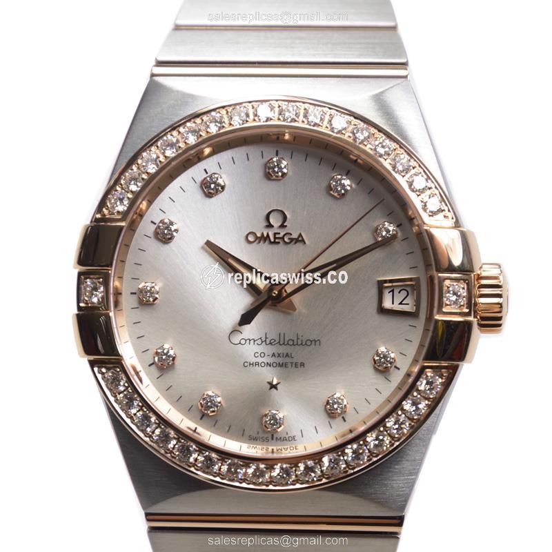 Omega Constellation 123.25.38.21.52.001 Replica | Automatic Movement | 18kt Rose Gold Case Watch