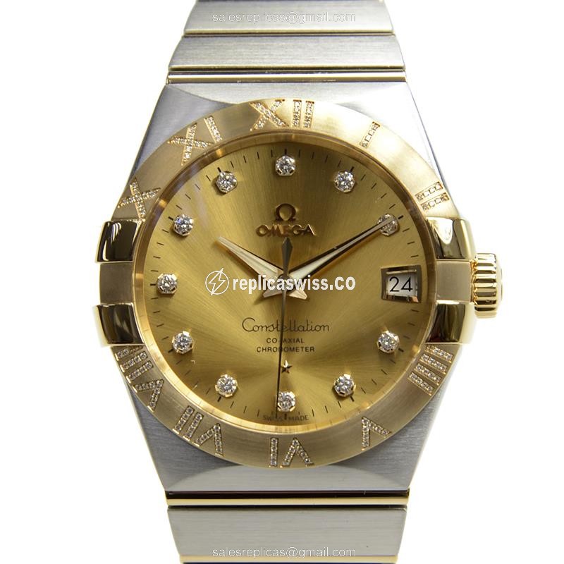 Omega Constellation 123.25.38.21.58.002 | Automatic Gold Dial & Steel Case Watch