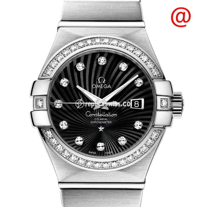 Omega Constellation 123.55.31.20.51.001 | Automatic Movement, 18kt White Gold & Diamond Bezel Watch