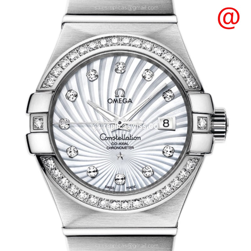 Omega Constellation 123.55.31.20.55.003 Replica in 18kt White Gold with Automatic Movement & White