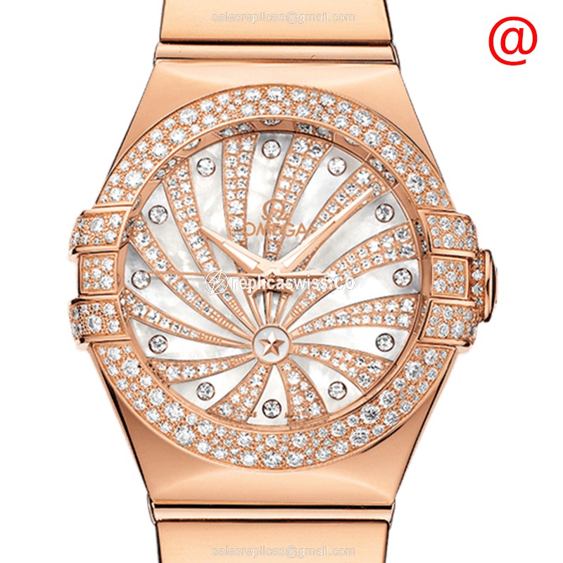 Omega Constellation 123.55.31.20.55.010 | Automatic White Dial | 18kt Gold & Diamond Case Watch