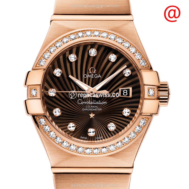 Omega Constellation 123.55.31.20.63.001 — Brown Dial, 18kt Gold Automatic, Sapphire Crystal Watch