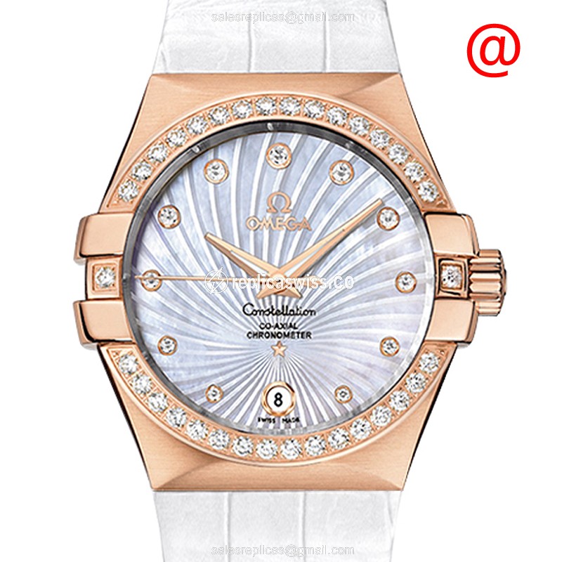 Omega Constellation 123.58.35.20.55.003 – Automatic White Dial & 18kt Rose Gold Case Watch
