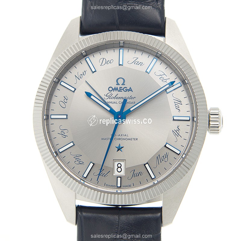 Omega Constellation 130.33.41.22.06.001 Replica | Automatic Movement, Gray Dial & Blue Alligator