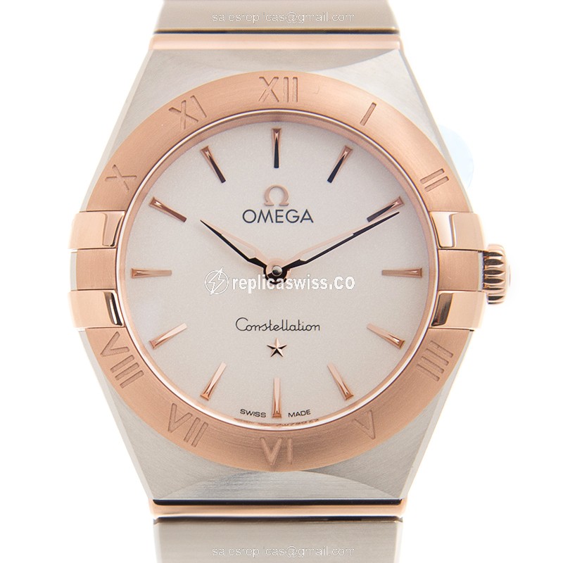 Omega Constellation 131.20.28.60.02.001 Replica | White Dial | Gold Case & Strap Watch
