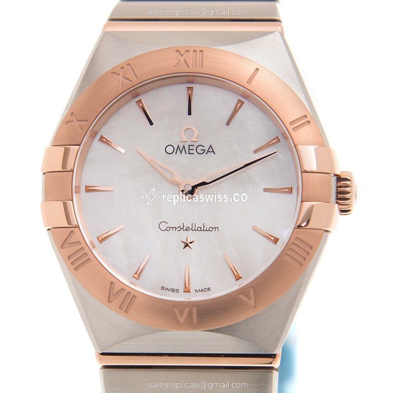 Omega Constellation 131.20.28.60.05.001 — White Dial, 18kt Gold & Steel Case, Quartz Movement Watch