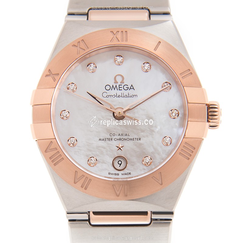 Omega Constellation 131.20.29.20.55.001 Replica | White Dial, 18kt Gold Case Watch