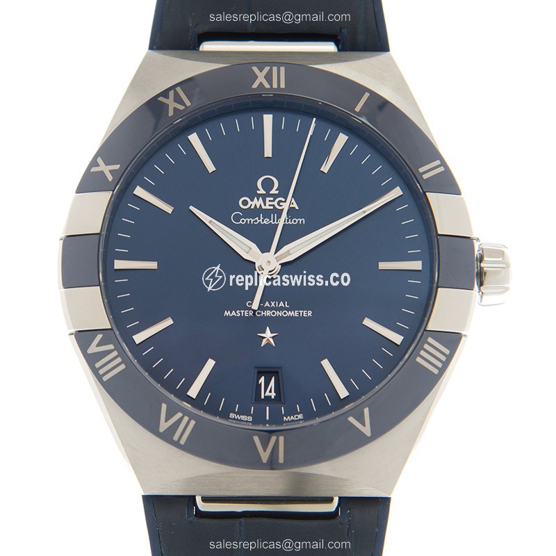Omega Constellation 131.33.41.21.03.001 Replica | Automatic Movement, Blue Dial & Leather Strap