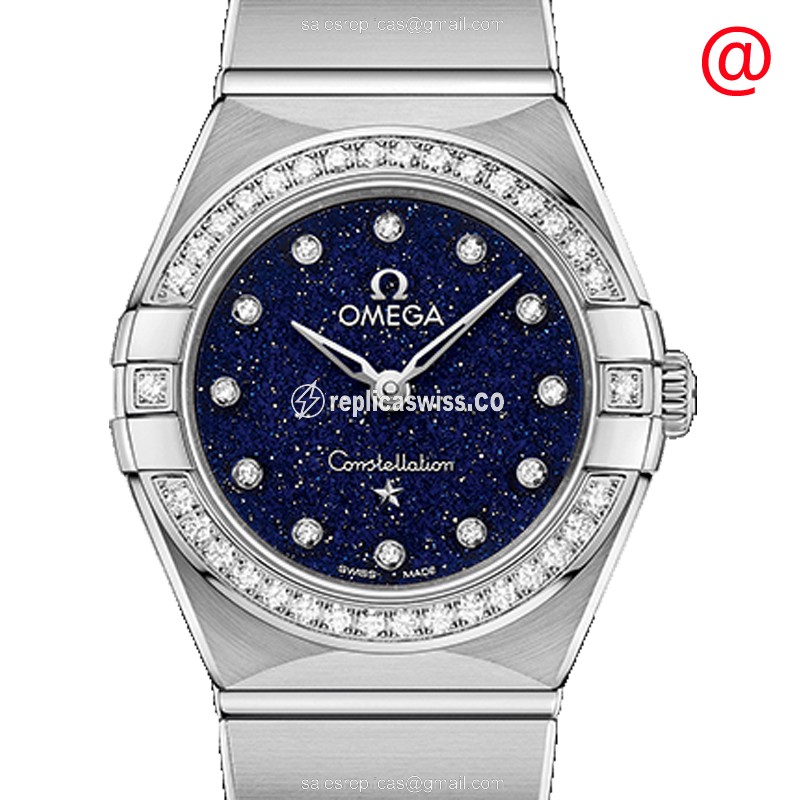 Omega Constellation Blue Dial Steel Case Quartz Movement Replica Watch