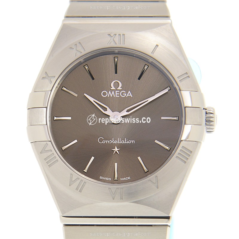 Omega Constellation Model 131.10.28.60.06.001 | Silver-Steel Clasp & Gray Dial Replica Watch