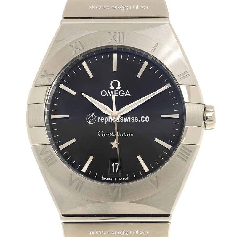 Omega Constellation Model 131.10.36.60.01.001 - Stainless Steel Quartz Replica with Black Dial Watch