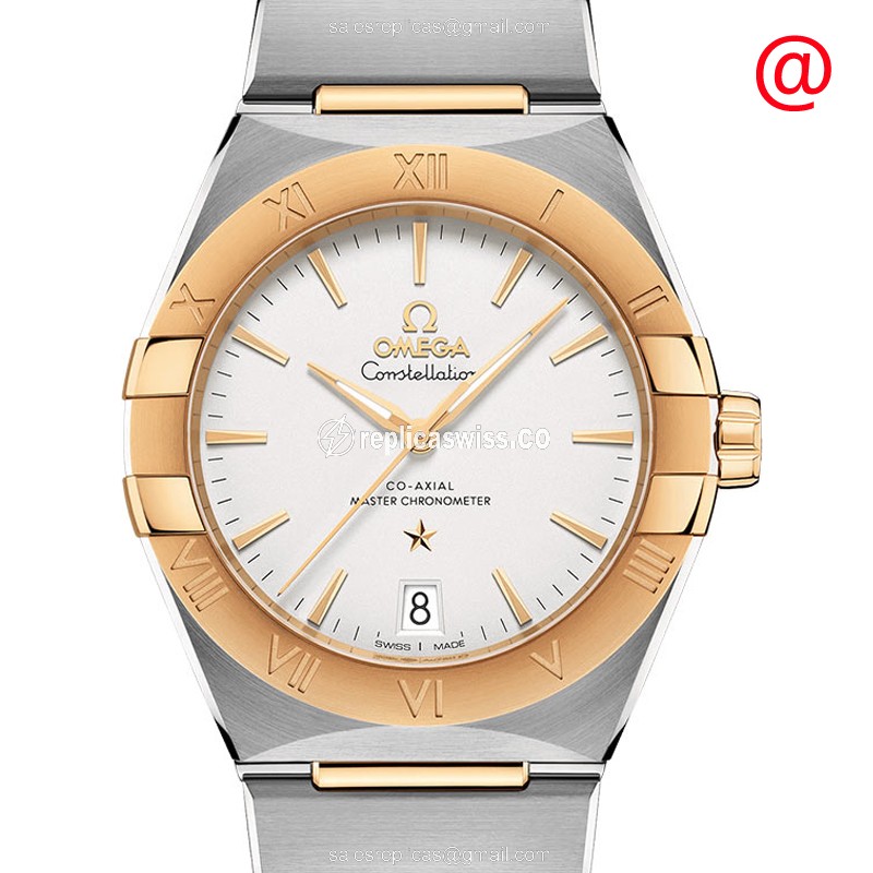 Omega Constellation Replica in 18kt Gold & Steel Case | Automatic Movement & White Dial Watch