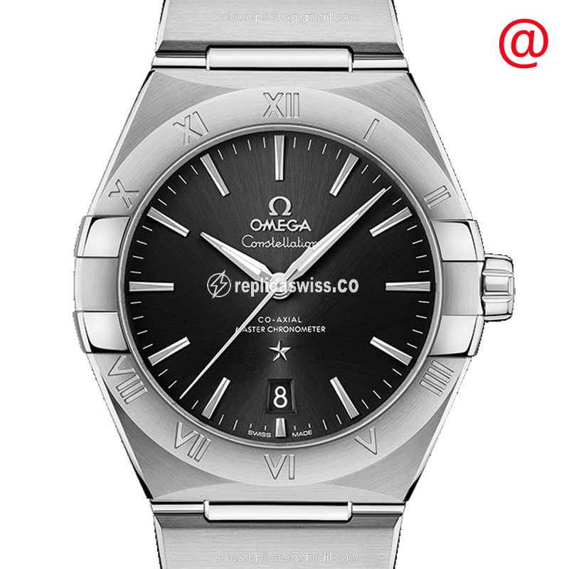 Omega Constellation Replica in Black Dial & Stainless Steel Case, Automatic Movement Watch