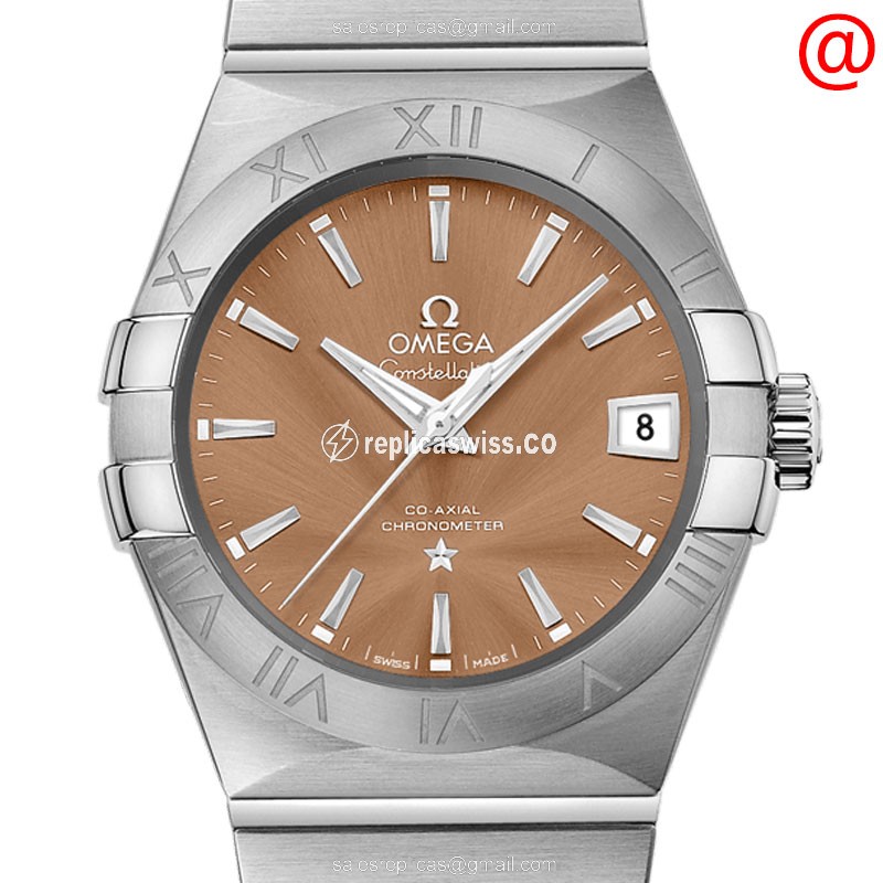 Omega Constellation Replica in Brown Dial | Automatic Movement | Stainless Steel Case Watch