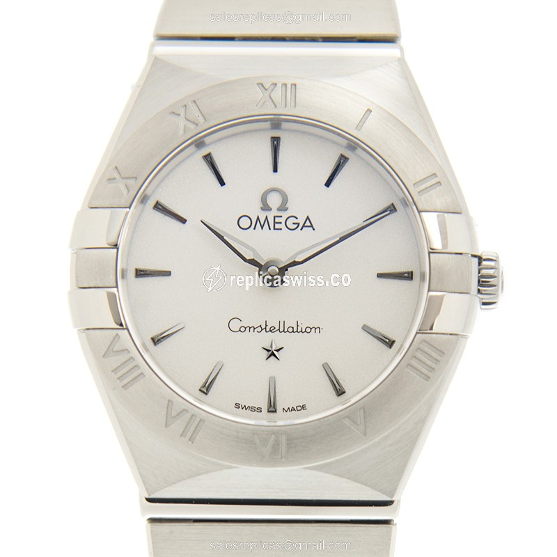 Omega Constellation Replica in Silver Dial & Steel Case, Precision Quartz Movement Watch