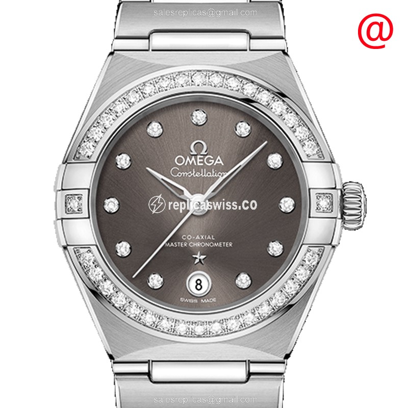 Omega Constellation Replica in Stainless Steel, Automatic Movement, Gray Dial Watch