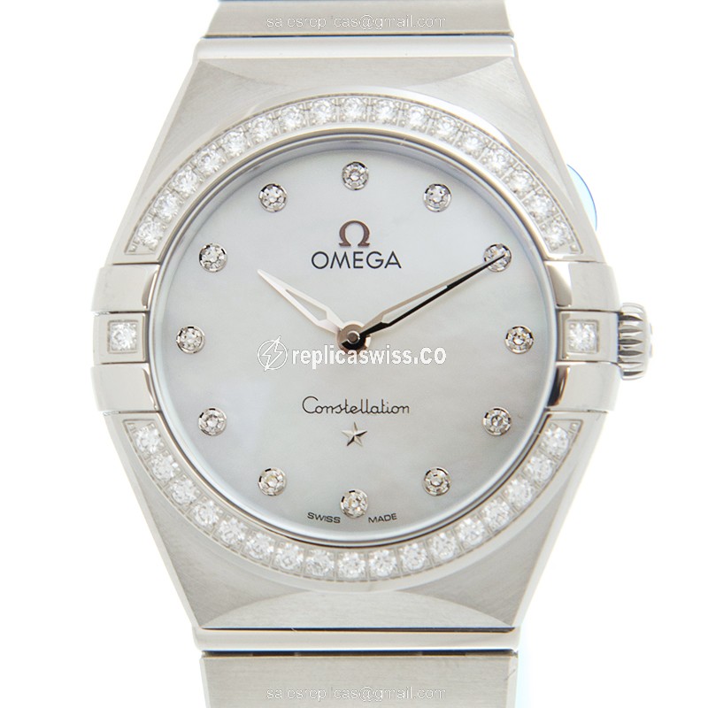 Omega Constellation Replica in White Dial & Stainless Steel, Automatic Movement Watch