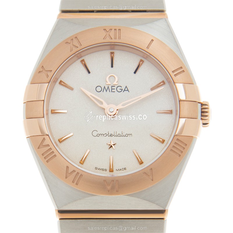 Omega Constellation Replica | White Dial, 18kt Steel Case & Gold Strap Watch