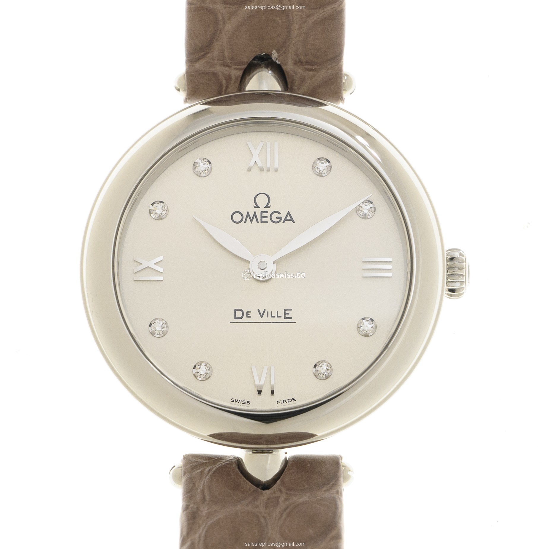 Omega De Ville 424.13.27.60.52.001 — Silver Dial, Quartz Movement, Leather Strap Watch