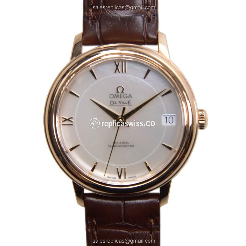 Omega De Ville 424.53.33.20.05.001 Automatic | White Dial | 18kt Gold Case Watch