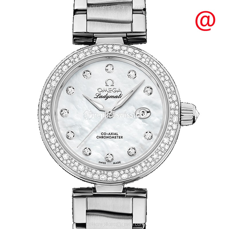 Omega De Ville 425.35.34.20.55.002 — Automatic White Dial, Diamond-Encrusted Steel Case Watch