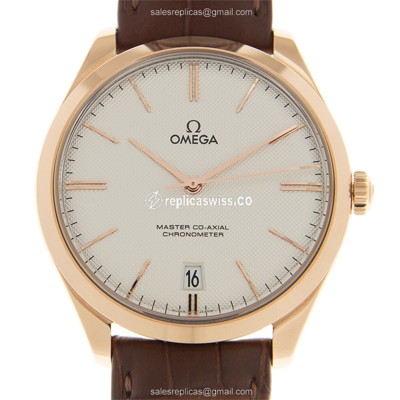 Omega De Ville 432.53.40.21.02.002 — Silver Dial, 18kt Gold, Automatic Movement Watch