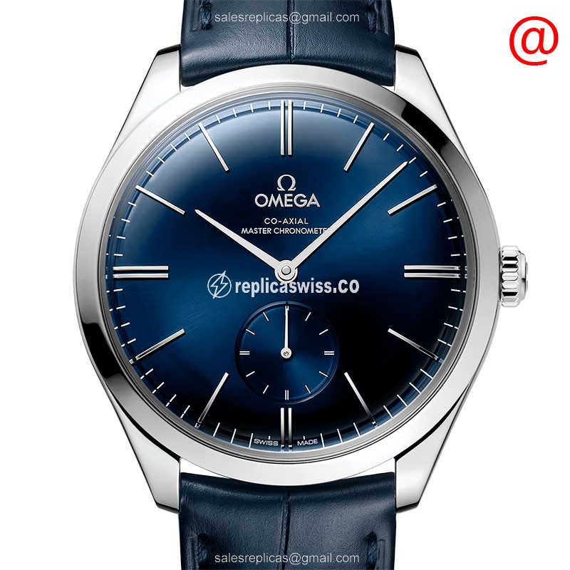 Omega De Ville 435.13.40.21.03.002 Manual Wind — Blue Steel Case & Alligator Blue Strap Watch