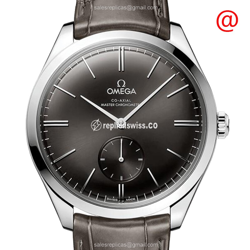 Omega De Ville 435.13.40.21.06.001 Manual Wind Steel Case, Gray Dial & Alligator Strap Watch