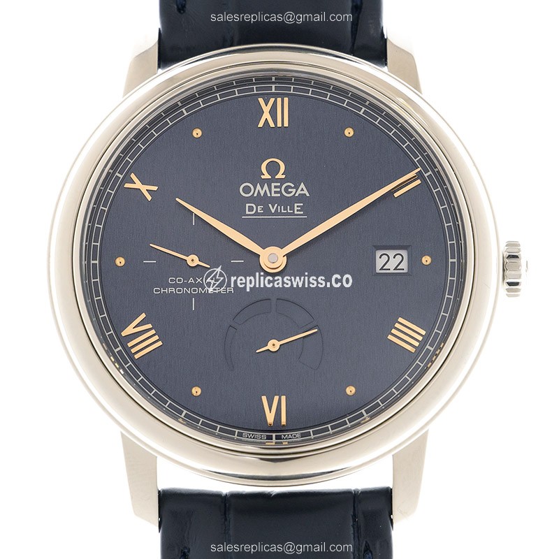 Omega De Ville Automatic Blue Dial | Stainless Steel Case & Leather Strap Watch