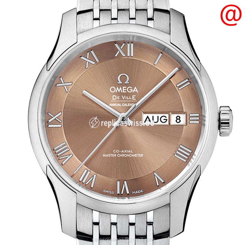 Omega De Ville Automatic Replica, Brown Dial, Stainless Steel Case Watch