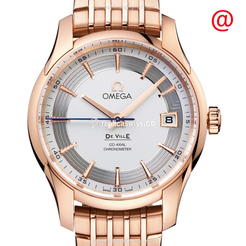 Omega De Ville Replica | Automatic Movement | 18kt Silver Dial & Gold Case Watch