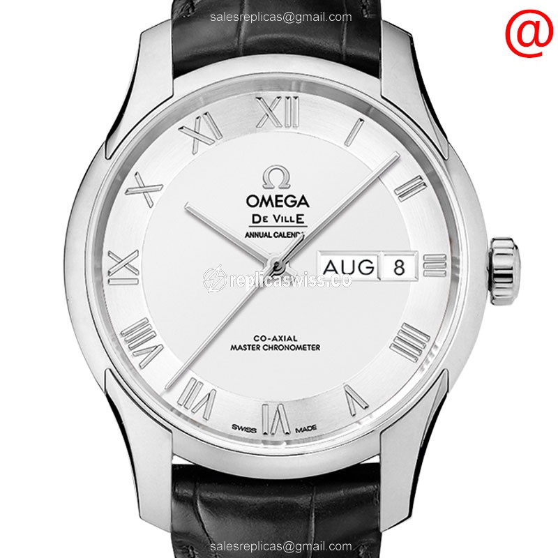 Omega De Ville Replica | Automatic Movement | Silver Dial | Leather Strap Watch
