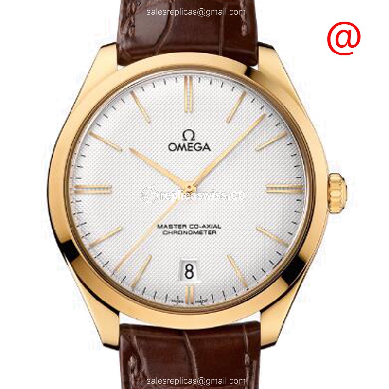 Omega De Ville Replica in 18kt Gold Case with Manual Wind Movement & Silver Dial Watch
