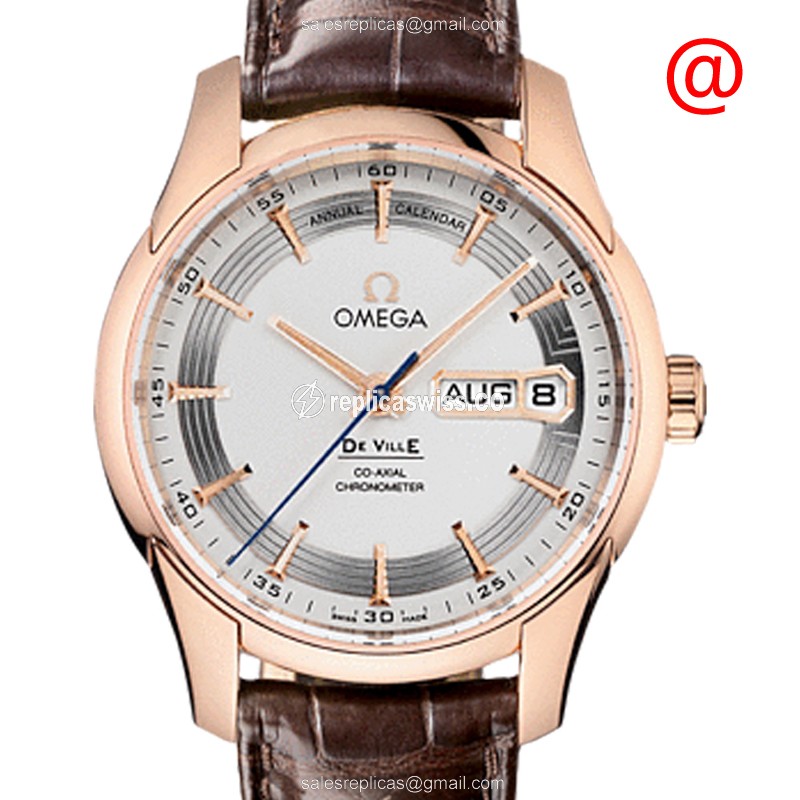 Omega De Ville Replica in 18kt Rose Gold | Automatic Movement & Silver Dial Watch