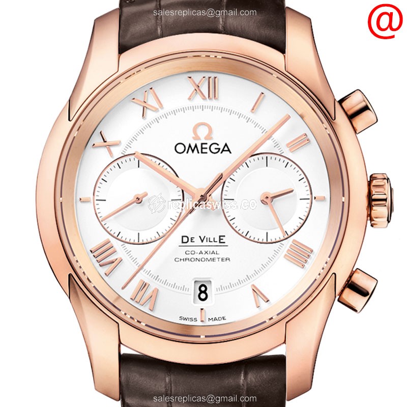 Omega De Ville Replica in 18kt Rose Gold | Automatic Movement & Silver Dial Watch