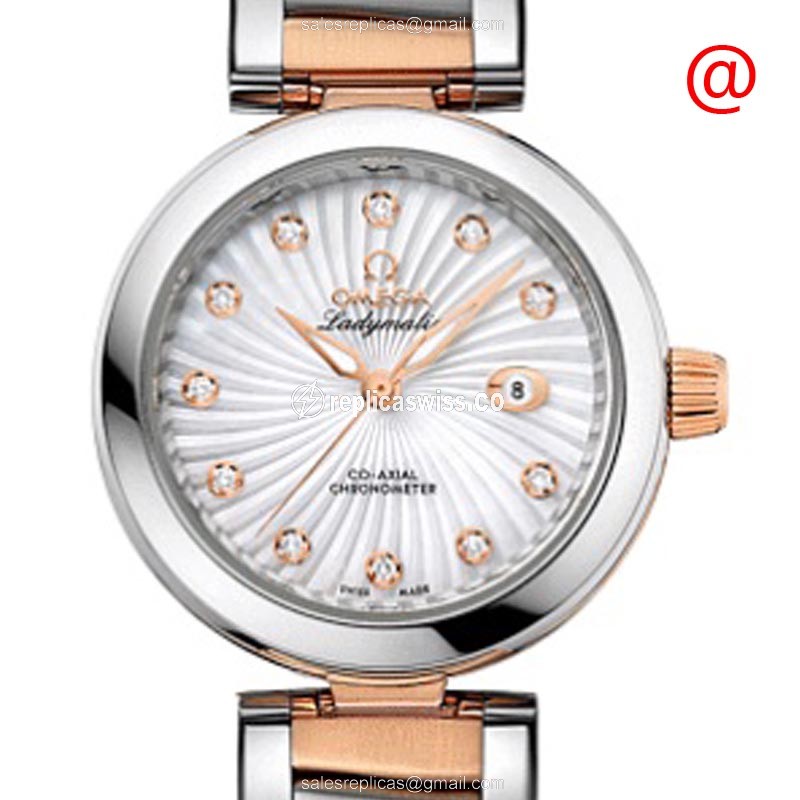 Omega De Ville Replica in 18kt Steel & Rose Gold, Automatic Movement, Silver Dial Watch