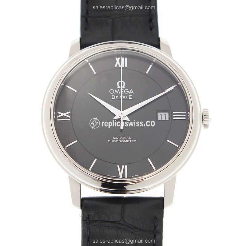 Omega De Ville Replica in Stainless Steel with Black Dial & Automatic Movement Watch