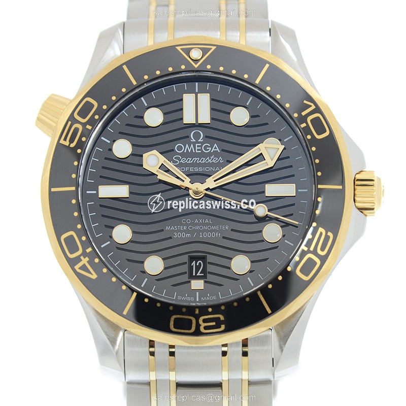 Omega Seamaster 210.20.42.20.01.002 Replica | Automatic Movement | Black Dial & 18kt Steel Case