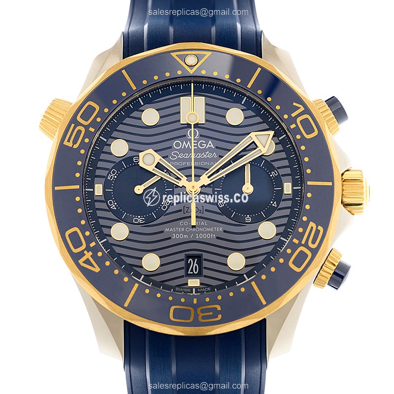 Omega Seamaster 210.22.44.51.03.001 Replica | Automatic Movement, Blue Dial & 18kt Gold Case Watch