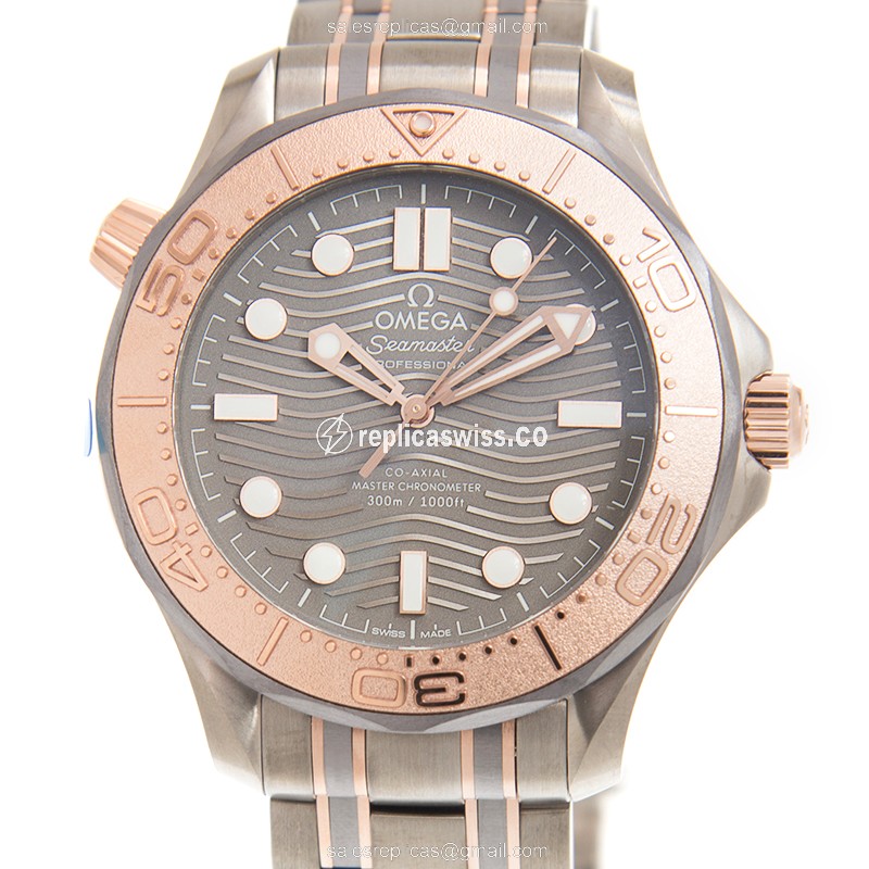 Omega Seamaster 210.60.42.20.99.001 Replica, Automatic Movement, Gray Dial & Gold Case Watch