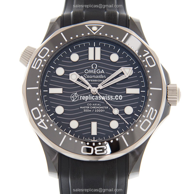 Omega SEAMASTER 210.92.44.20.01.001 Replica, Automatic Ceramic Case, Black Dial & Rubber Strap Watch